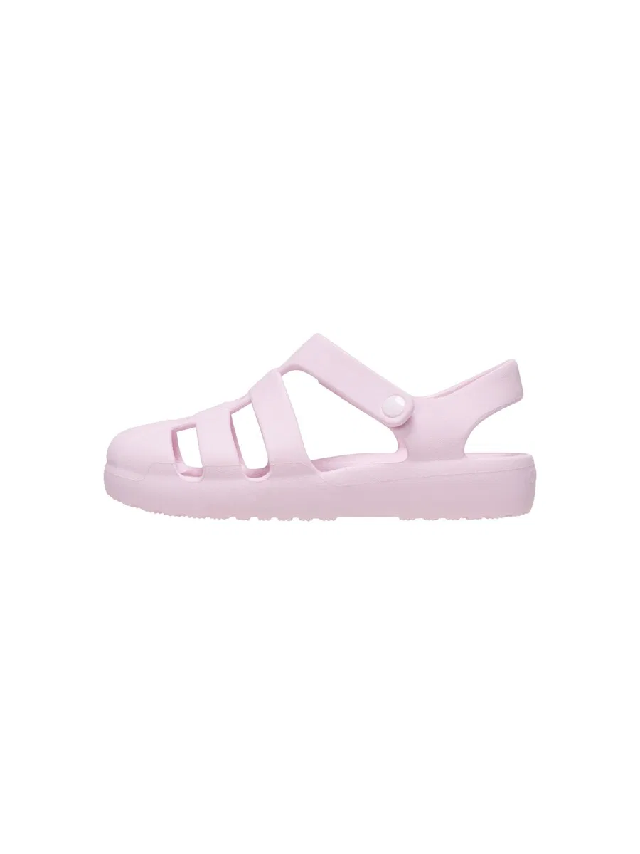 Сандалии Crocs Kindersandalen mit Klettverschluss «Classic Fisherman» розового цвета — фото 2