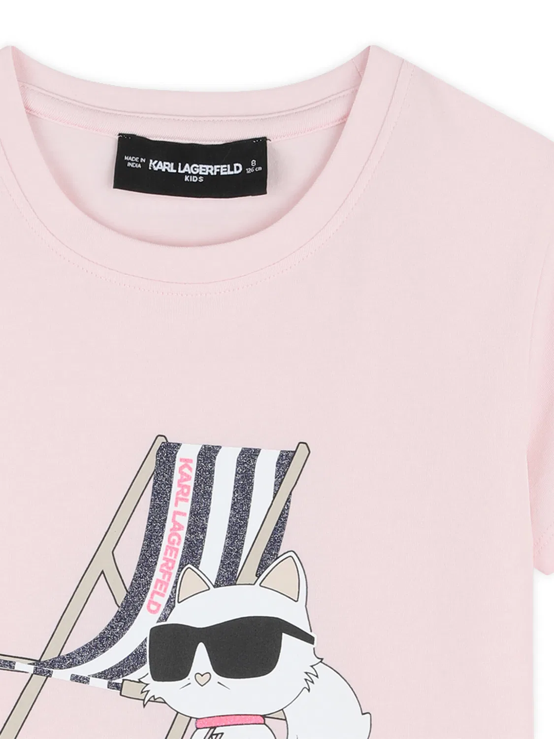 Футболка стандартного кроя для девочки Karl Lagerfeld Kids, розовый — фото 3