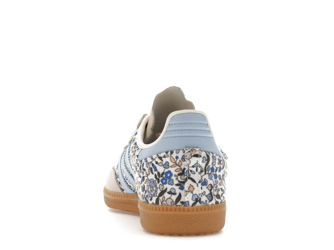 Детские кроссовки с цветочным принтом Adidas Samba OG, Blue/Off White/Gum — фото 4