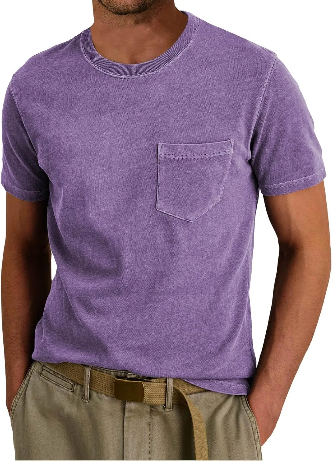 Мужская футболка оверсайз с кислотной стиркой, Purple