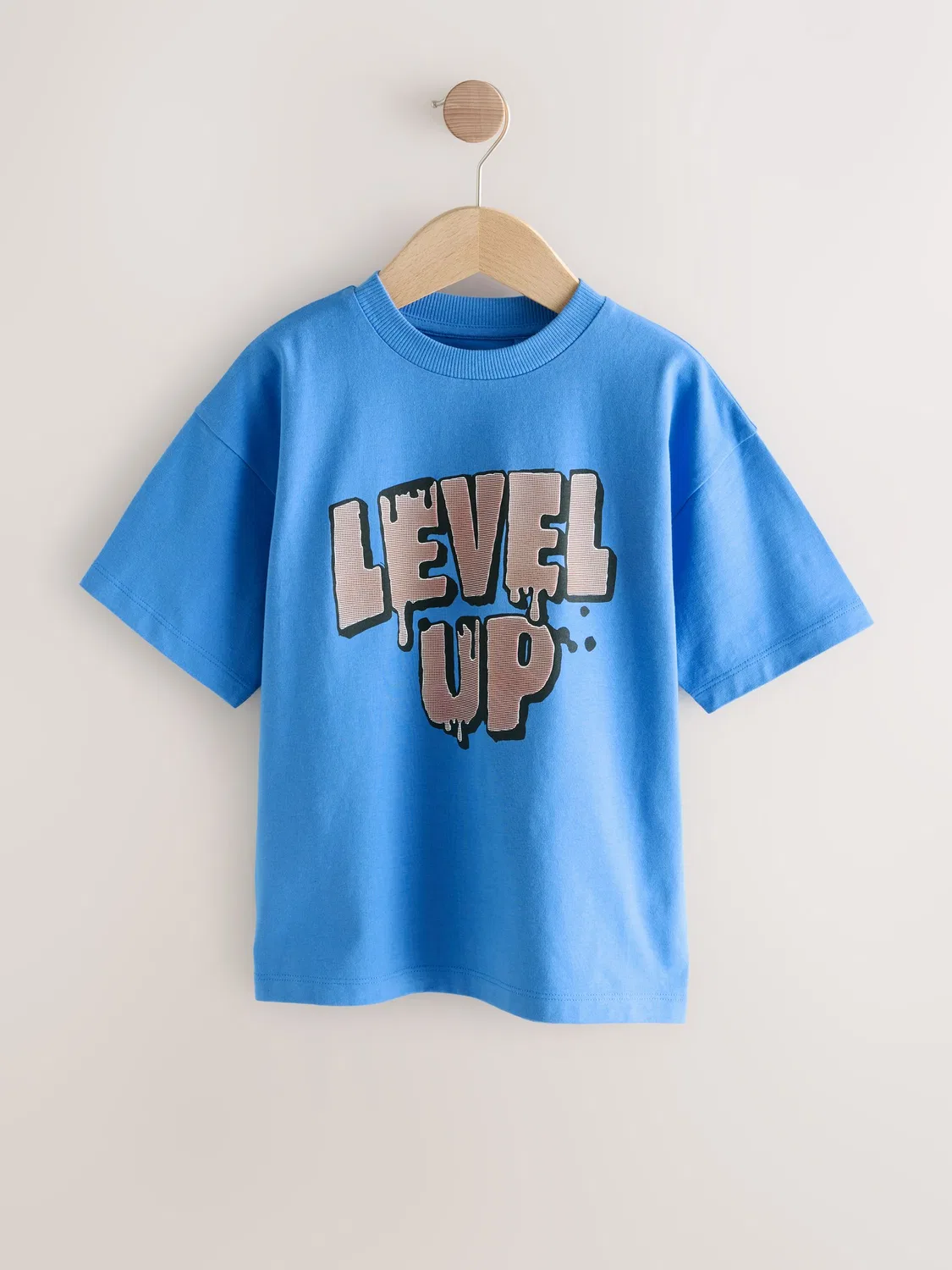 Футболка с графическим принтом Blue Level Up Next, синий — фото 4
