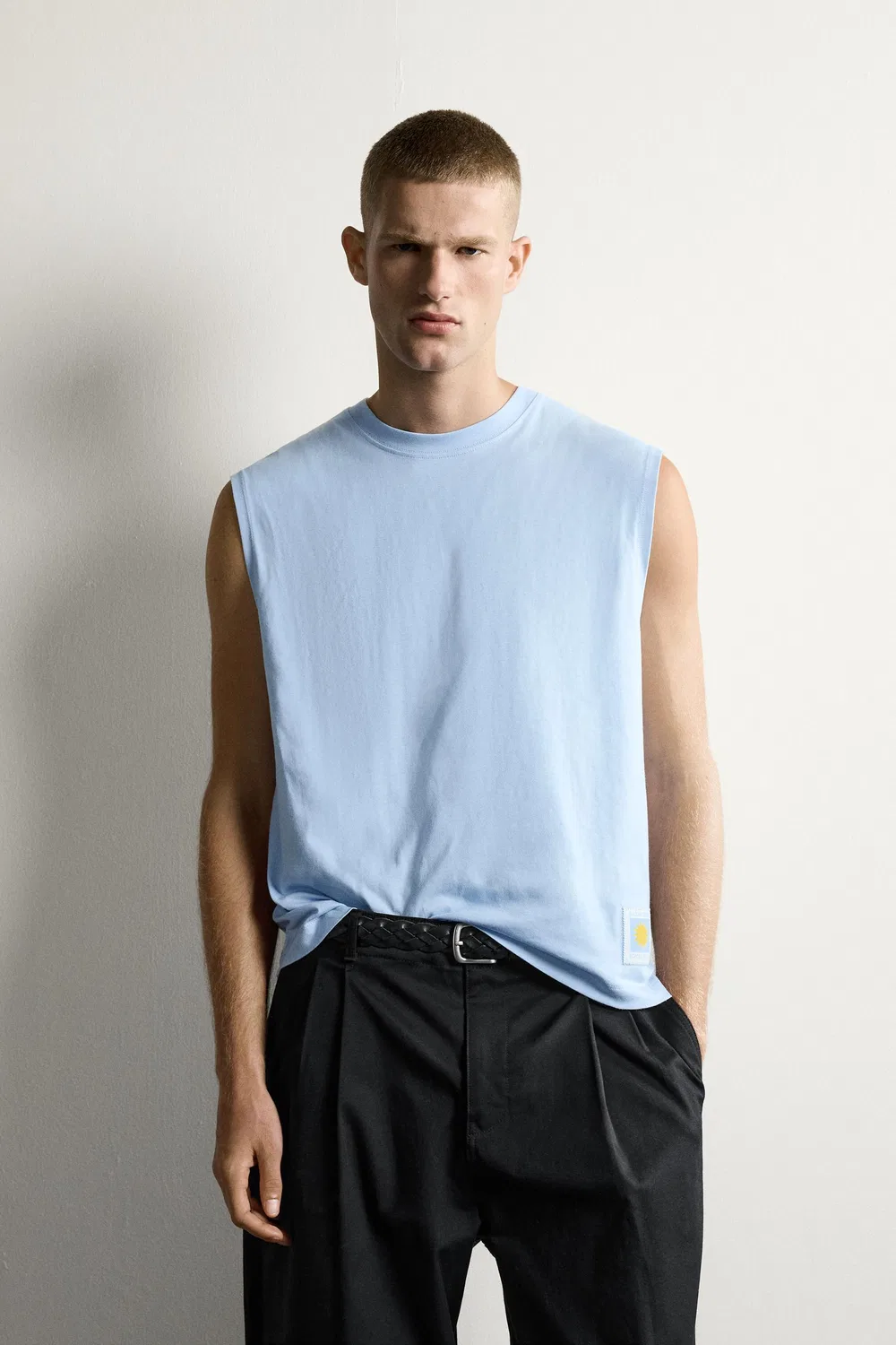 Майка с графическим рисунком Sun ZARA, Sky blue — фото 2