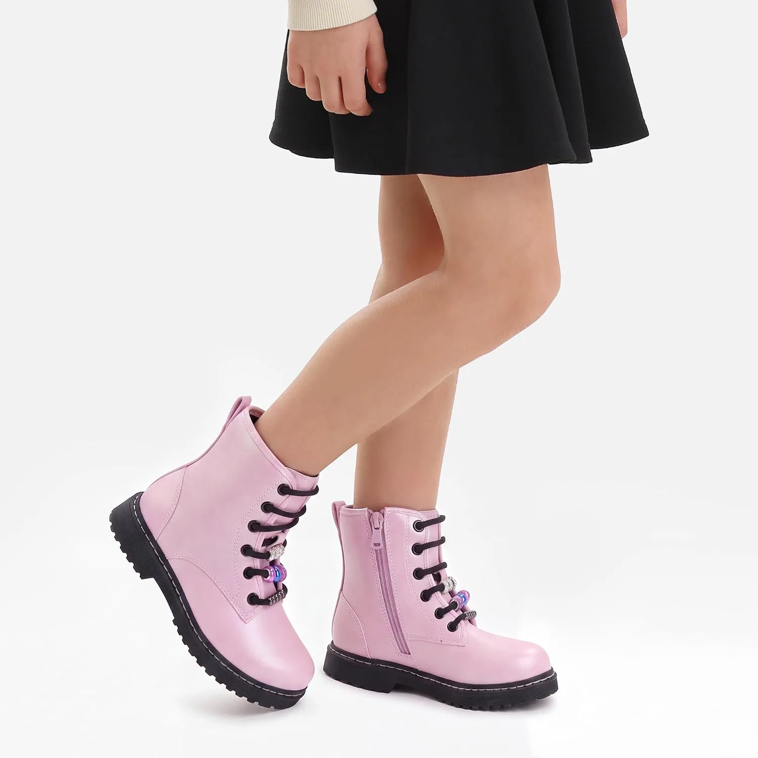 Детские ботинки для девочек с застежкой-молнией Stelle, Iridescent Pink — фото 3