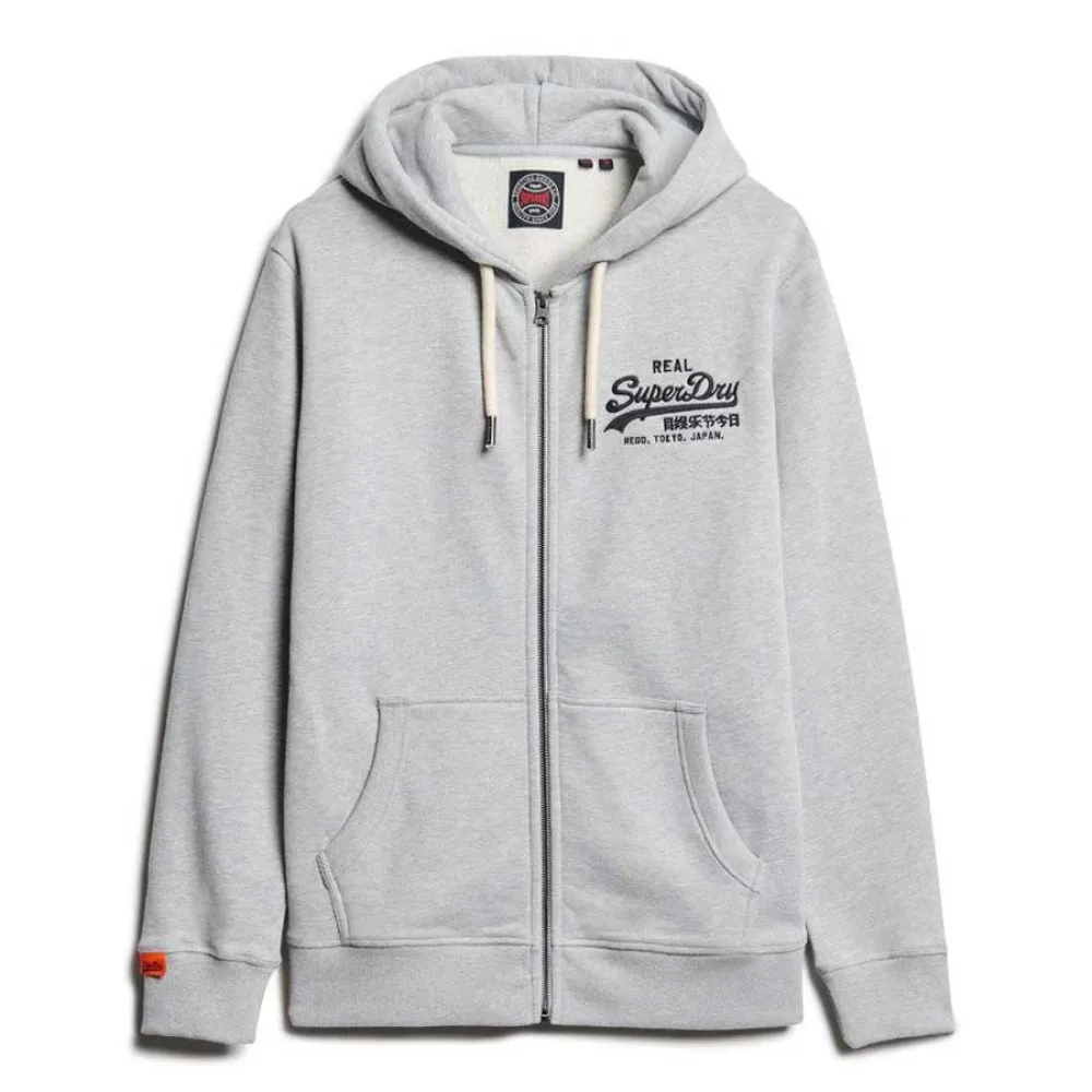 

Толстовка Superdry Vl Embroidered full zip, серый