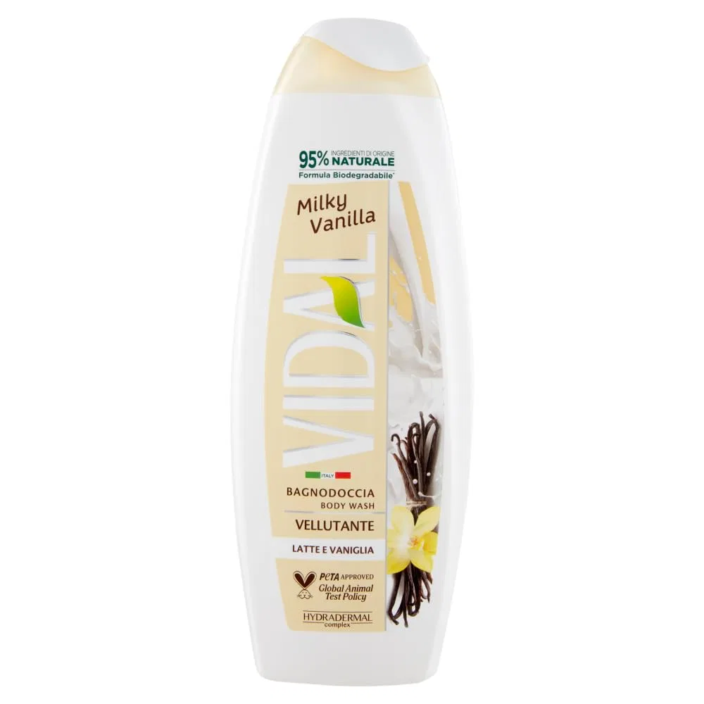 Гель для душа Shower Gel, Milk & Vanilla, Vidal, набор 4×500 мл, Белый — фото 2