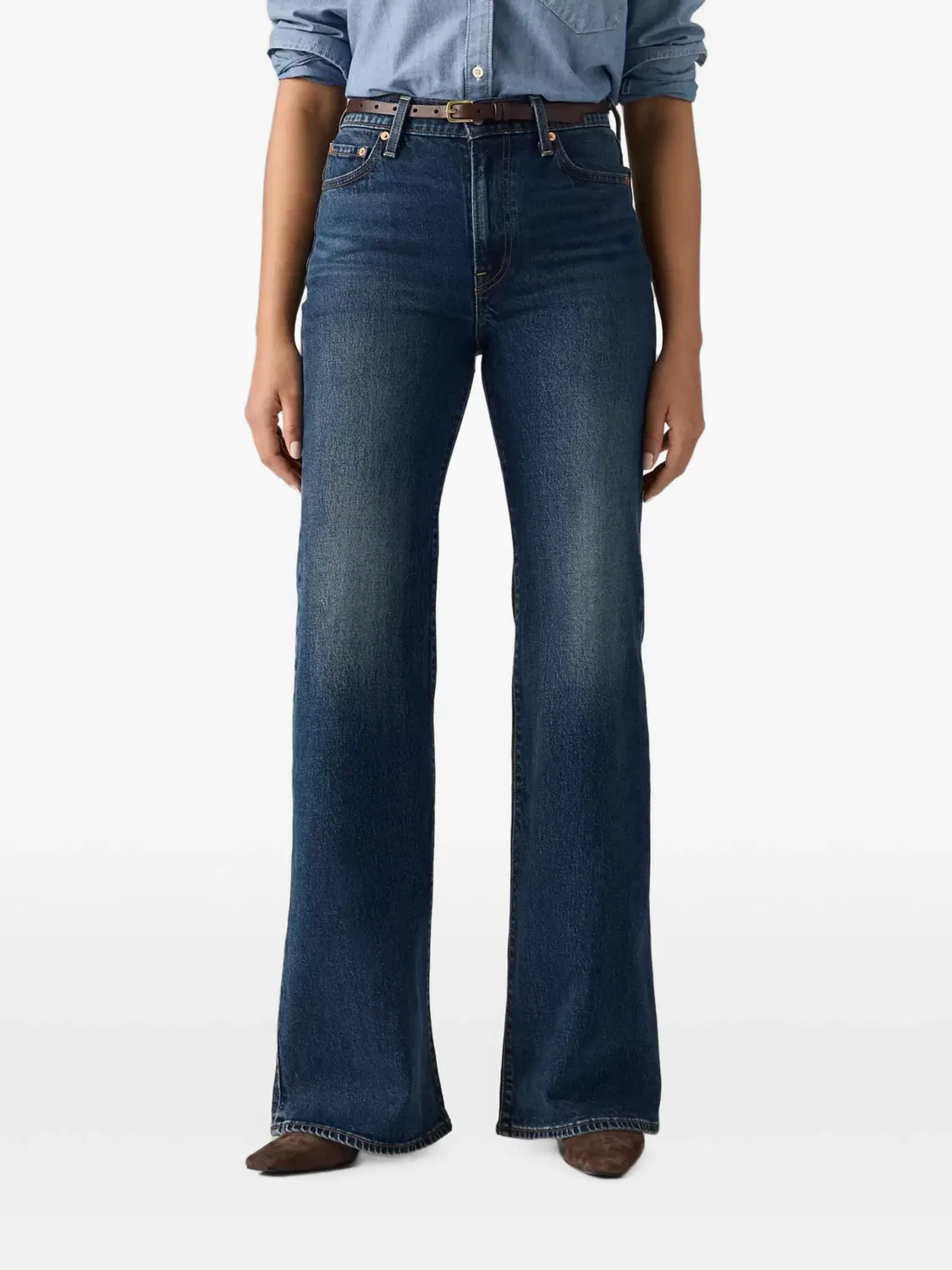 Джинсы клеш Ribcage синие Levi's, синий