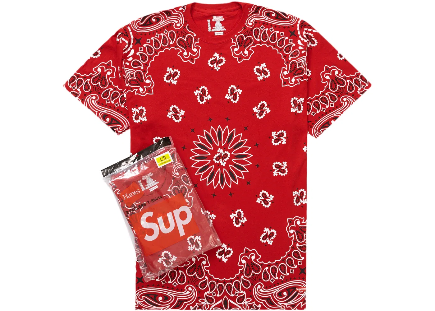 Мужские футболки с принтом 2 шт Supreme Tees (2 Pack), Red