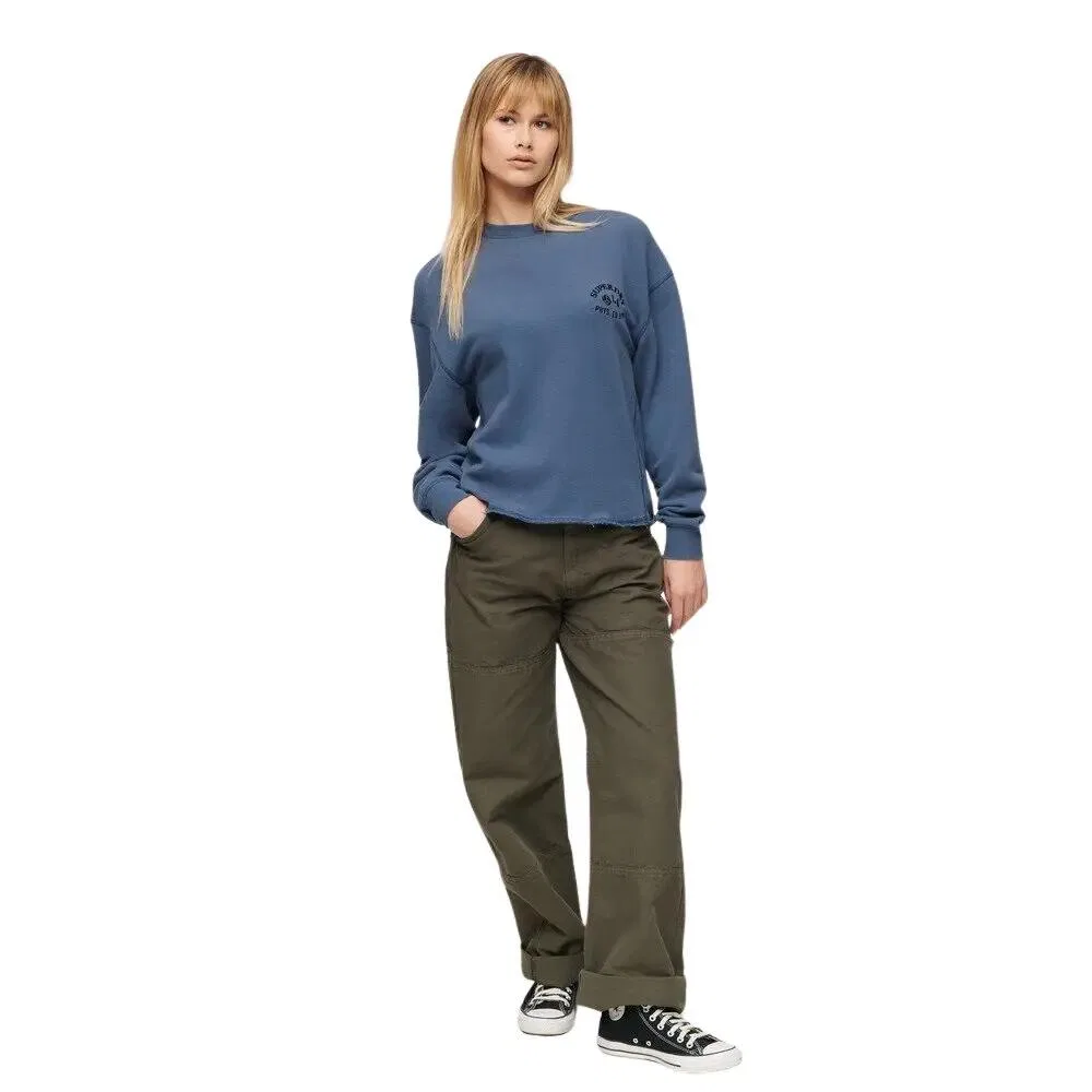 Женский свитшот с круглым вырезом Athletic Essentials Superdry, Blau — фото 4