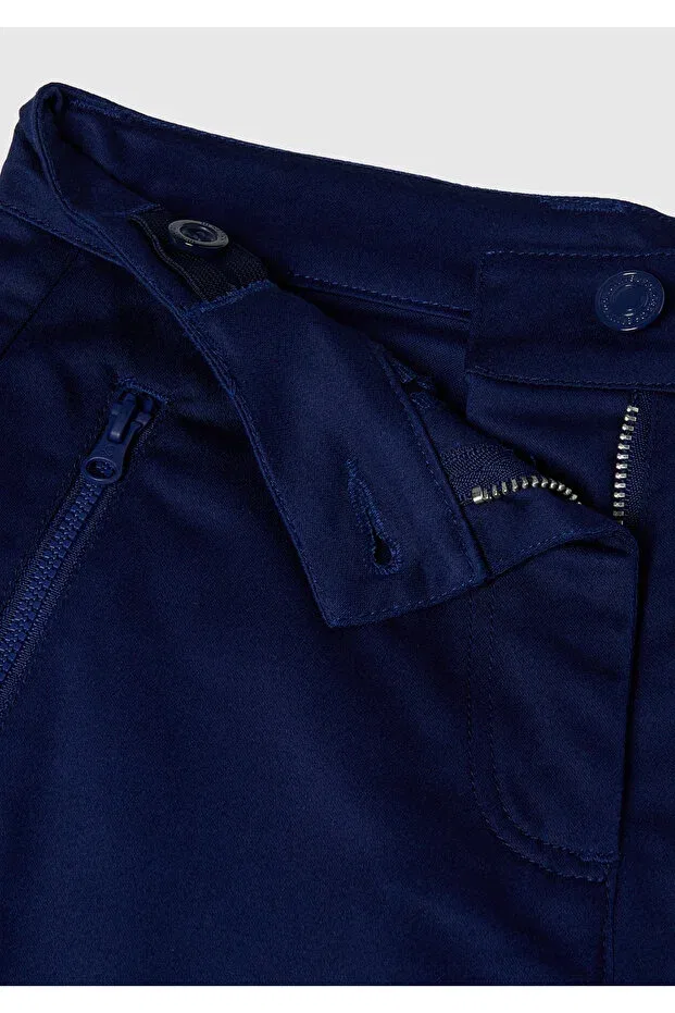 Детские брюки для девочек хлопковые Balloon Zipper Pocket Stranger Things United Colors Of Benetton, Navy Blue — фото 3