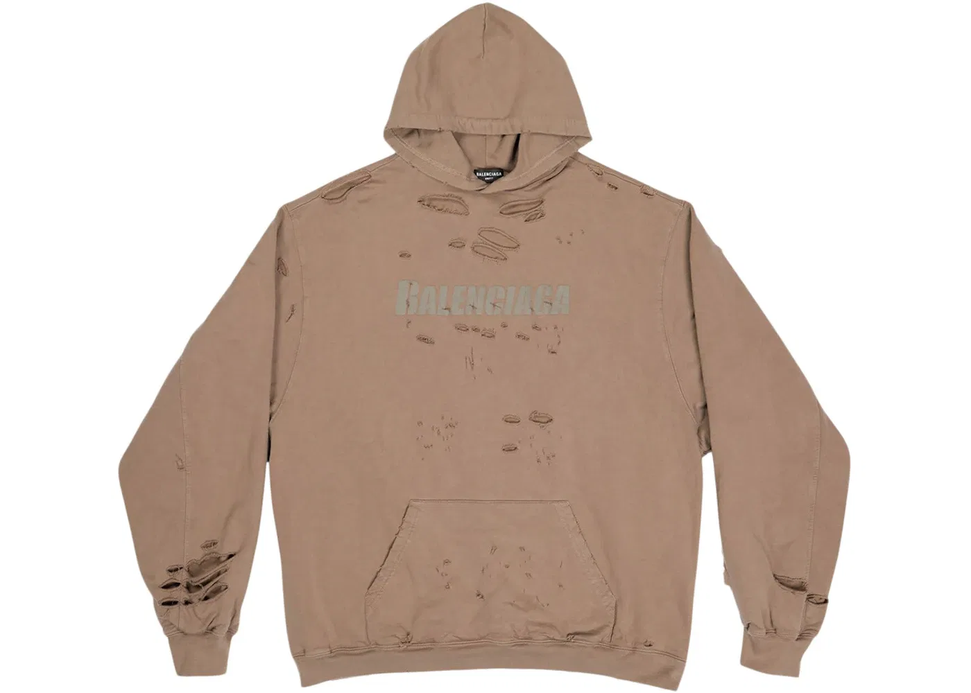Мужской худи оверсайз с принтом Hoodie Balenciaga, Dark Beige/Khaki