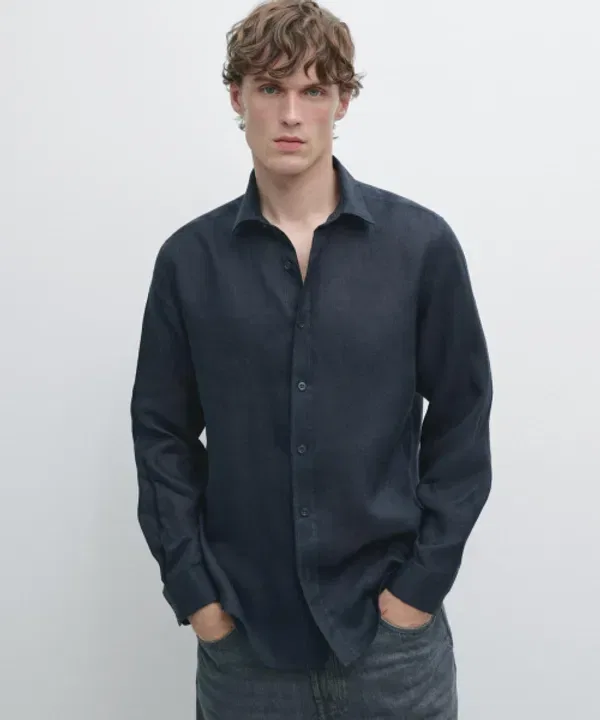 Рубашка льняная Slim Fit, Massimo Dutti