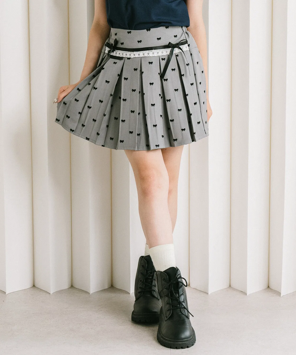 Детская юбка-шорты с принтом Ribbon Pleats URBAN CHERRY, Grey