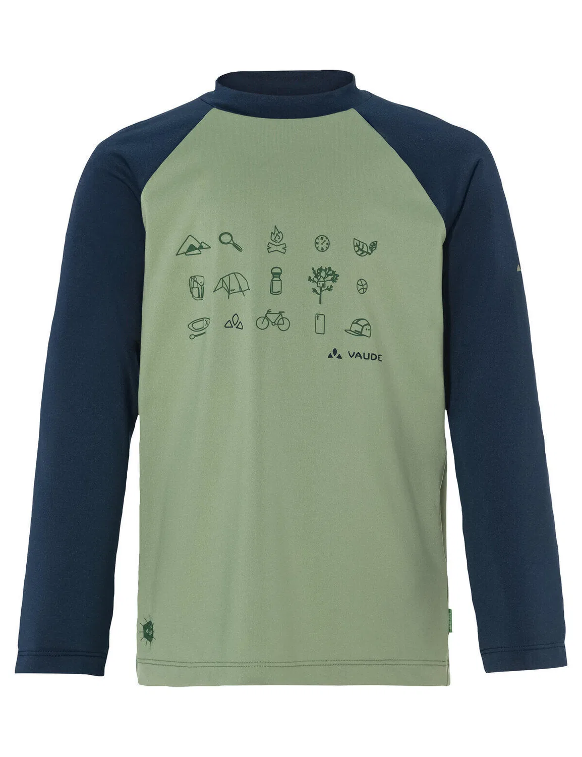 Детское функциональное лонгслив с защитой от солнца Solaro LS T-Shirt Vaude, Stadtgrun