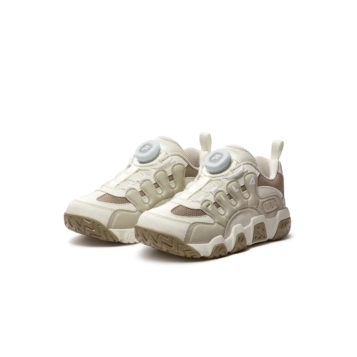 Детские кроссовки для мальчиков с низким верхом FILA KIDS Heritage FHT, Цвет Milk White Scroll Brown — фото 4
