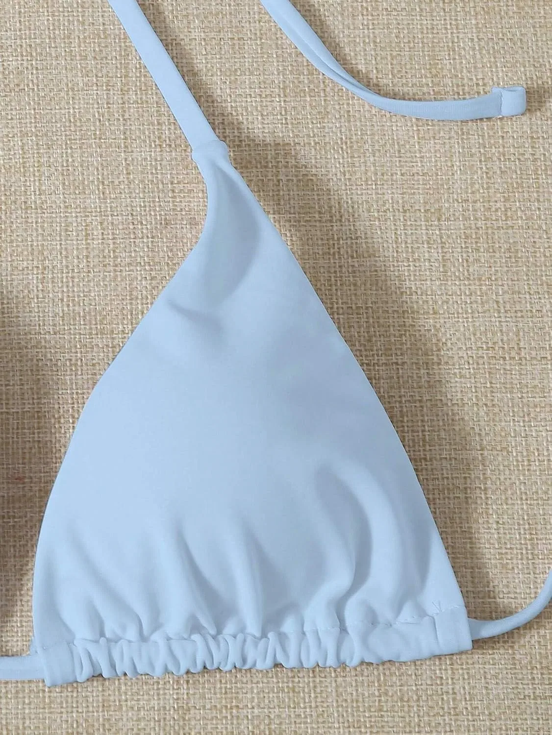 Женский бикини-комплект с высокой талией и завязками на спине Halter, Blue — фото 4