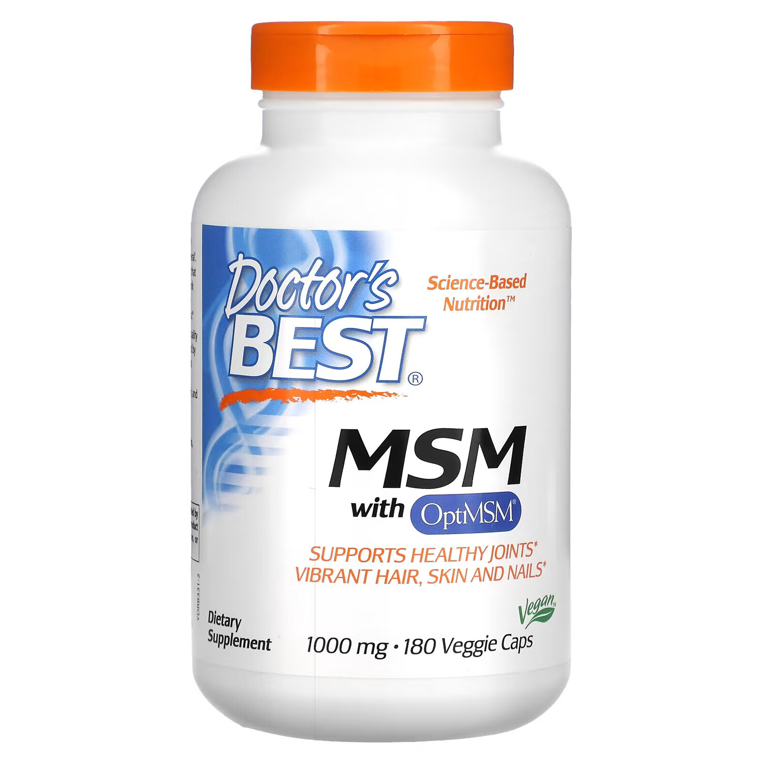 

Doctor's Best, МСМ с OptiMSM, 1000 мг, 180 растительных капсул