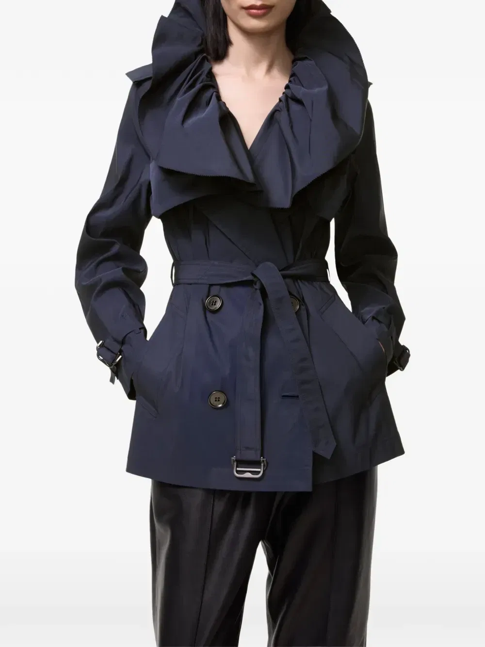 Тренч Faille Clare BURBERRY, синий — фото 4