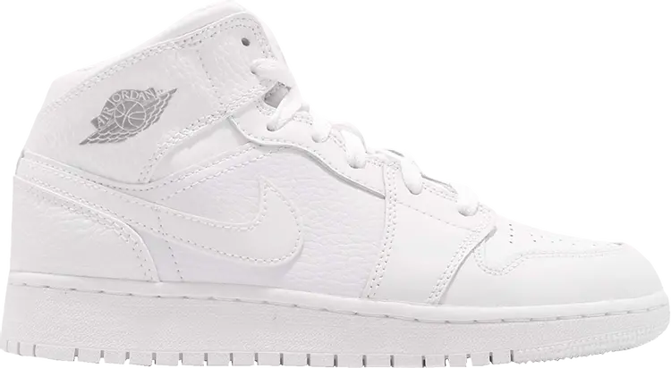 

Кроссовки Air Jordan 1 Retro Mid GS Pure Platinum, белый, Белый;серый, Кроссовки Air Jordan 1 Retro Mid GS Pure Platinum, белый