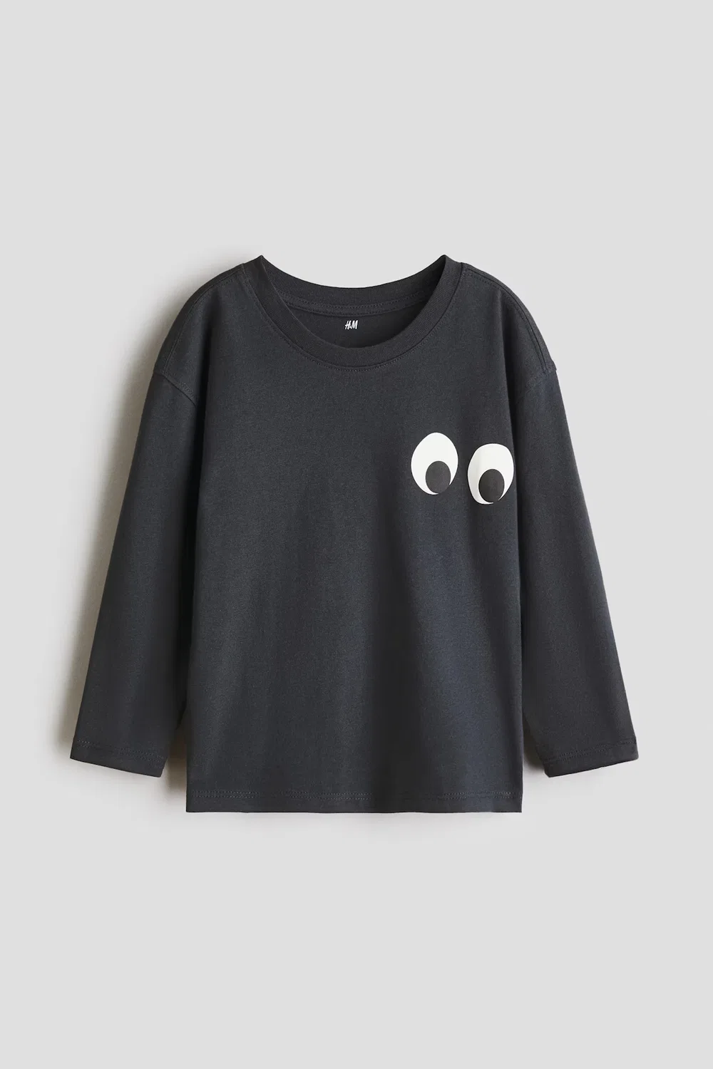 Рубашка с длинными рукавами и принтом H&M, Dunkelgrau/Augen