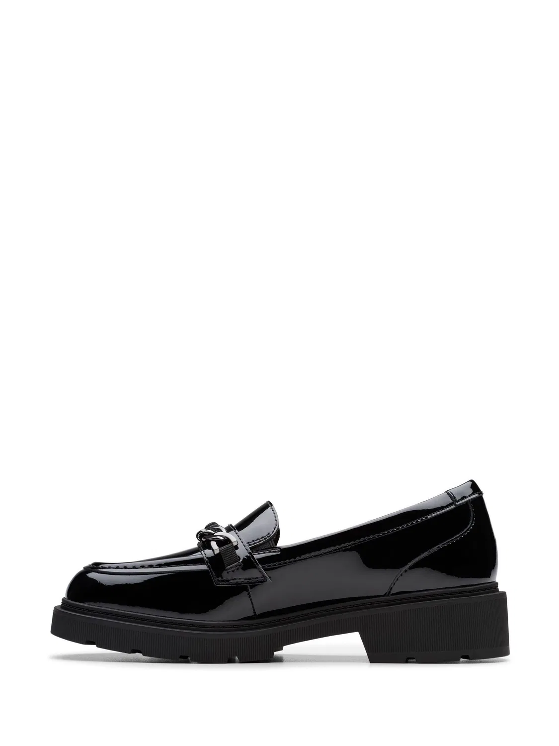 Туфли лоферы Clarks Eris Edge Y, черные патентные, для девочек — фото 2