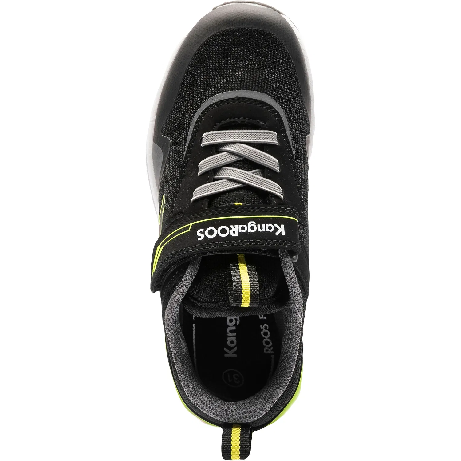 Детские кроссовки с липучкой KangaROOS KD-Gym EV, Black/Yellow — фото 4
