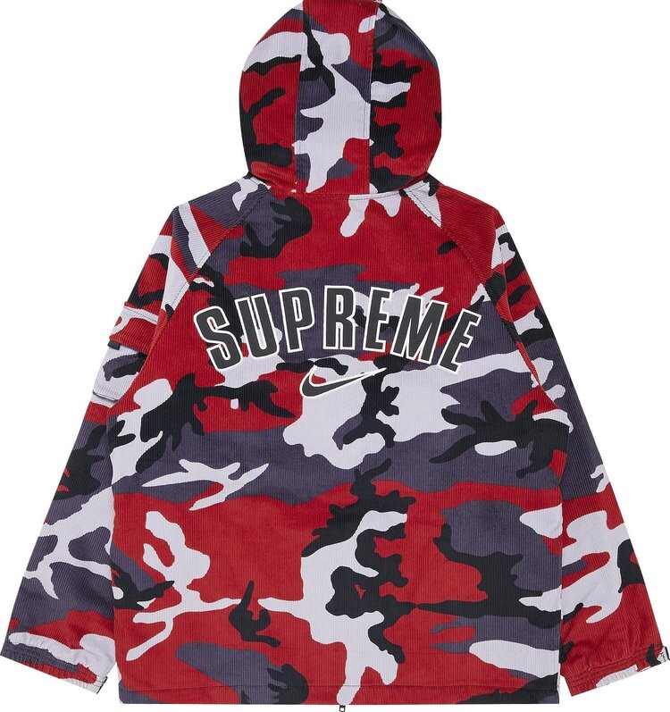 Куртка Supreme x Nike Arc Corduroy Hooded Jacket 'Red Camo', красный — фото 3