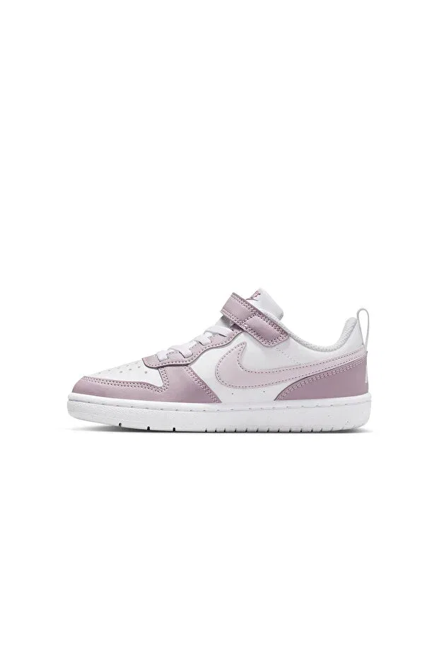 Детские кеды для девочек с липучкой Court Borough Low Recraft (PS) Nike, Lilac White — фото 3