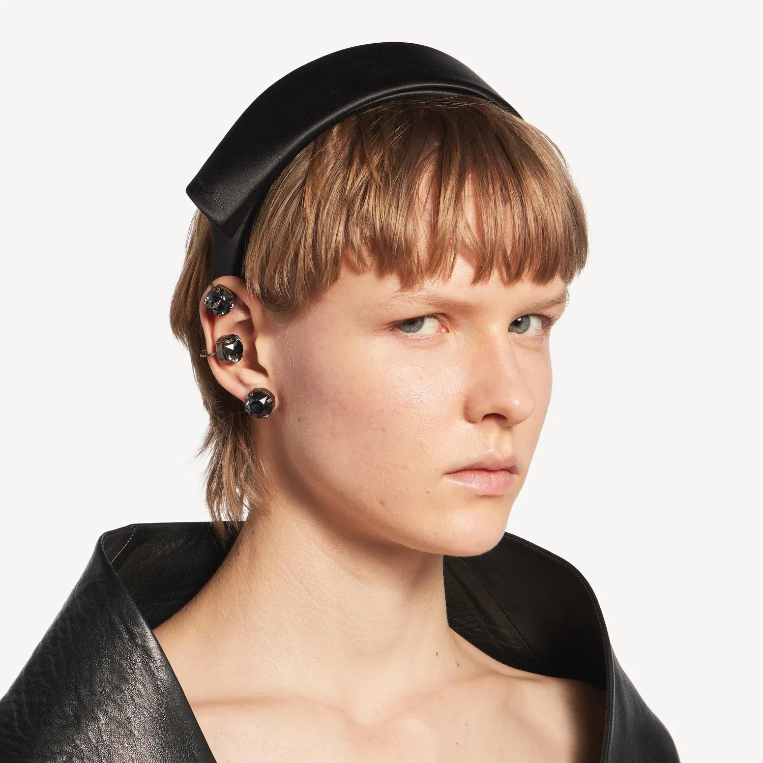 Женская тонкая повязка для волос Toque черного цвета BALENCIAGA, черный — фото 4