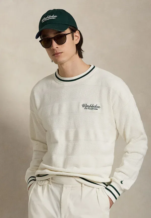 Свитшот с вышивкой Wimbledon vintage fit - Polo Ralph Lauren, Deckwash White, белый