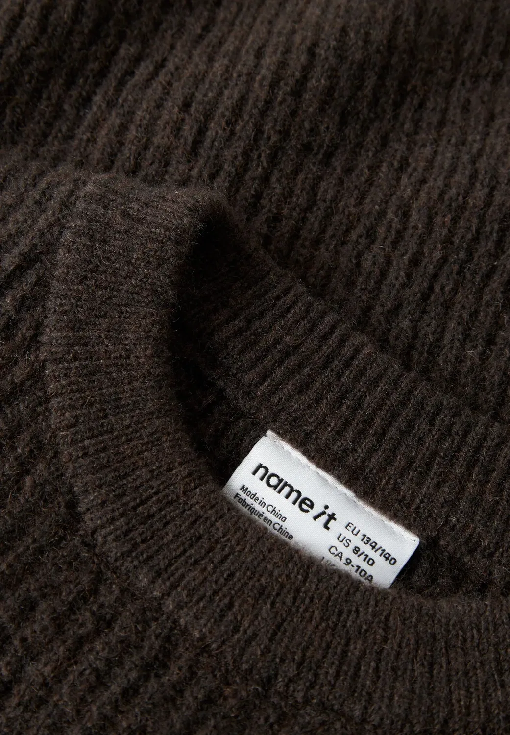 Nkfholly ls boxy short knit noos - jumper Name It, Chocolate Plum — фото 3