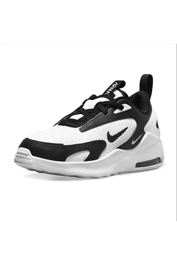 Детские кроссовки для девочек текстильные Air max bolt laceless kids sneakers Nike, Black White — фото 2