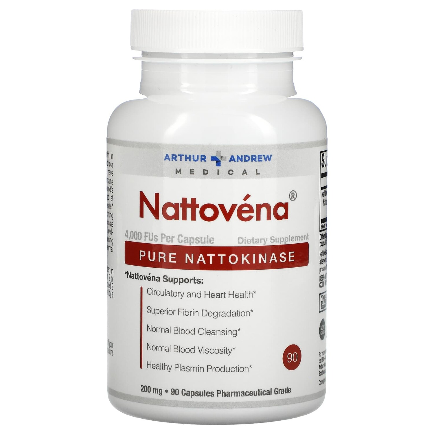 

Чистая Наттокиназа Arthur Andrew Medical, 90 капсул