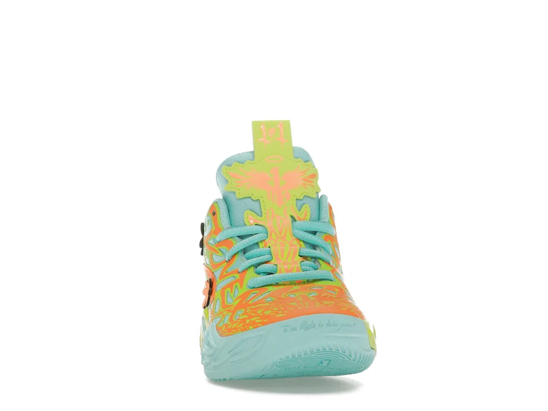 Детские кроссовки для мальчиков с принтом Puma LaMelo Ball MB.04 Scooby-Doo, Aquatic/Lime Smash/Heat Fire — фото 2