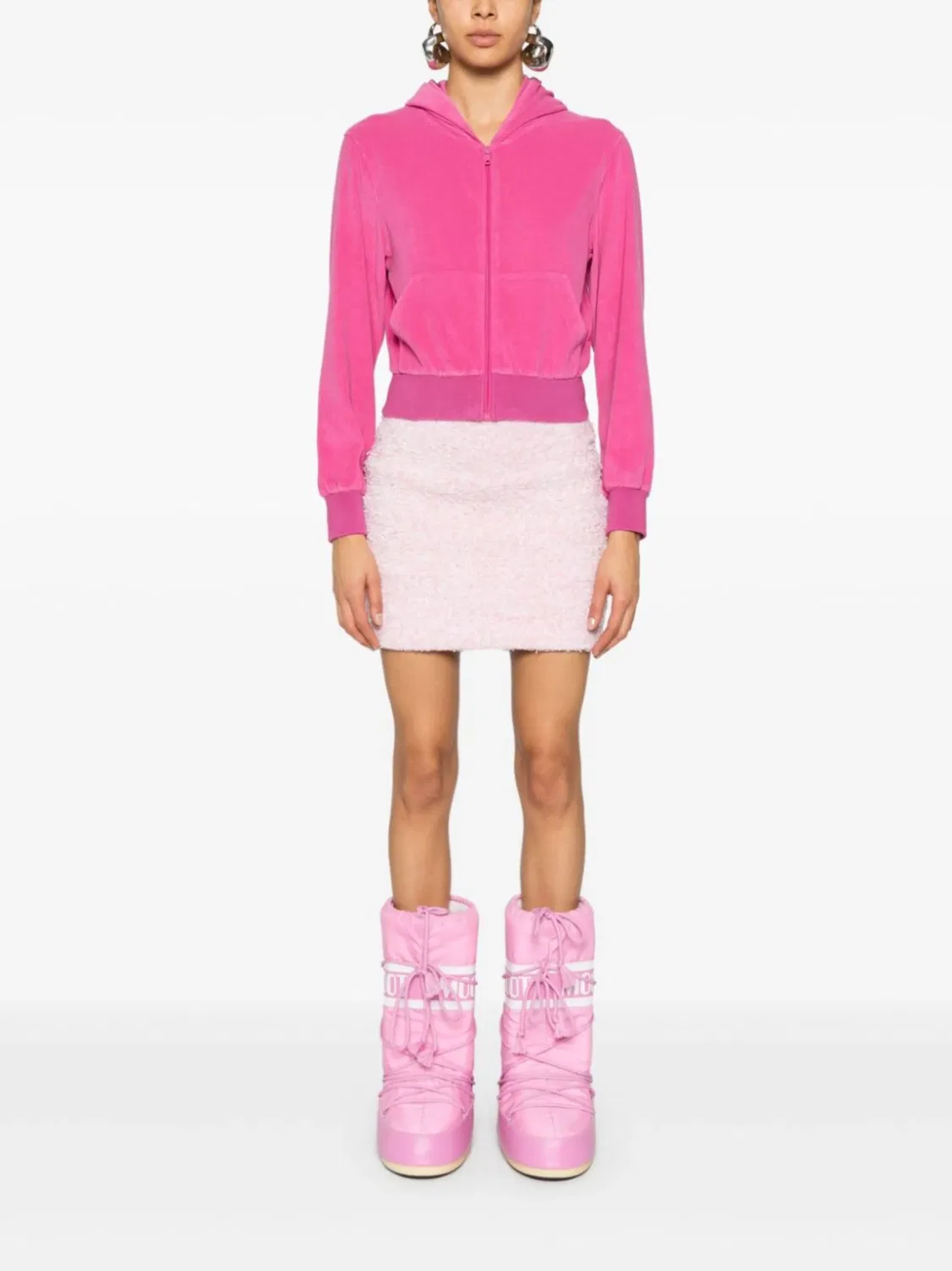 Мини-юбка из твида буклета Balenciaga, розовый — фото 2