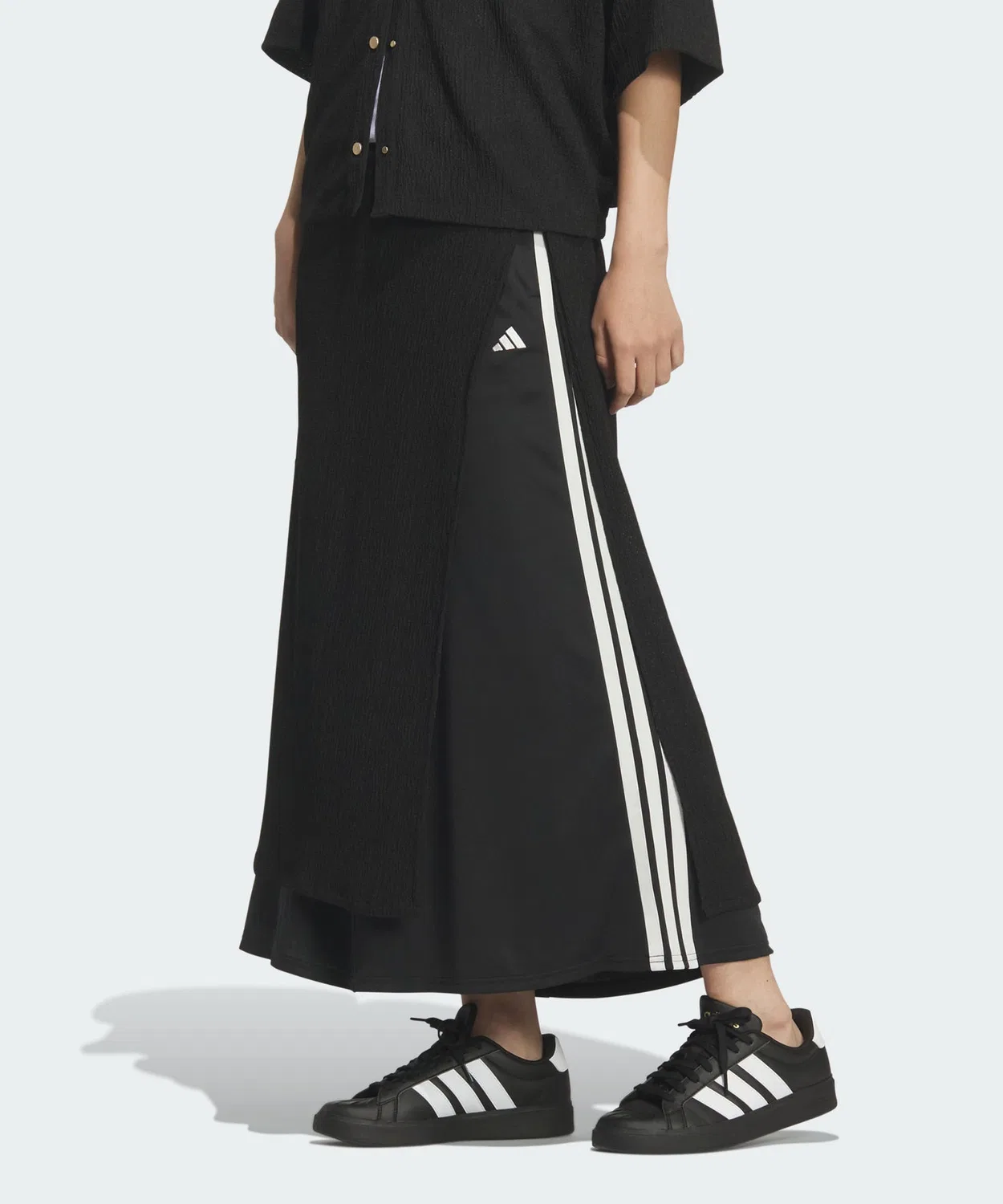Женская юбка миди из полиэстера с высокой посадкой Soft Luxe Sheer Adidas, Black