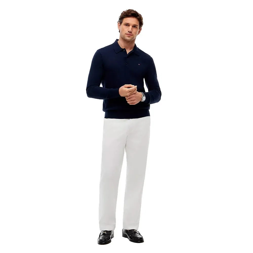 Мужское поло с длинным рукавом из кашемира Tommy hilfiger, Blue — фото 4