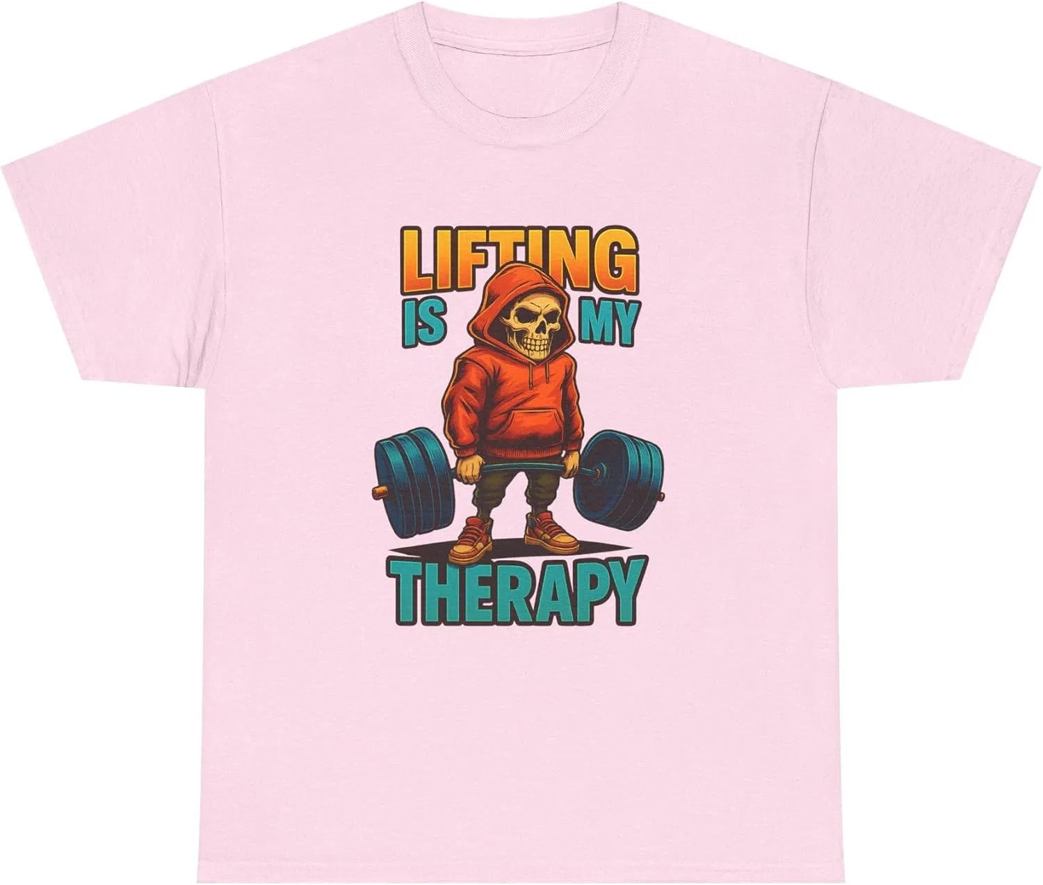 Футболка с принтом Lifting Is My Therapy, Light Pink