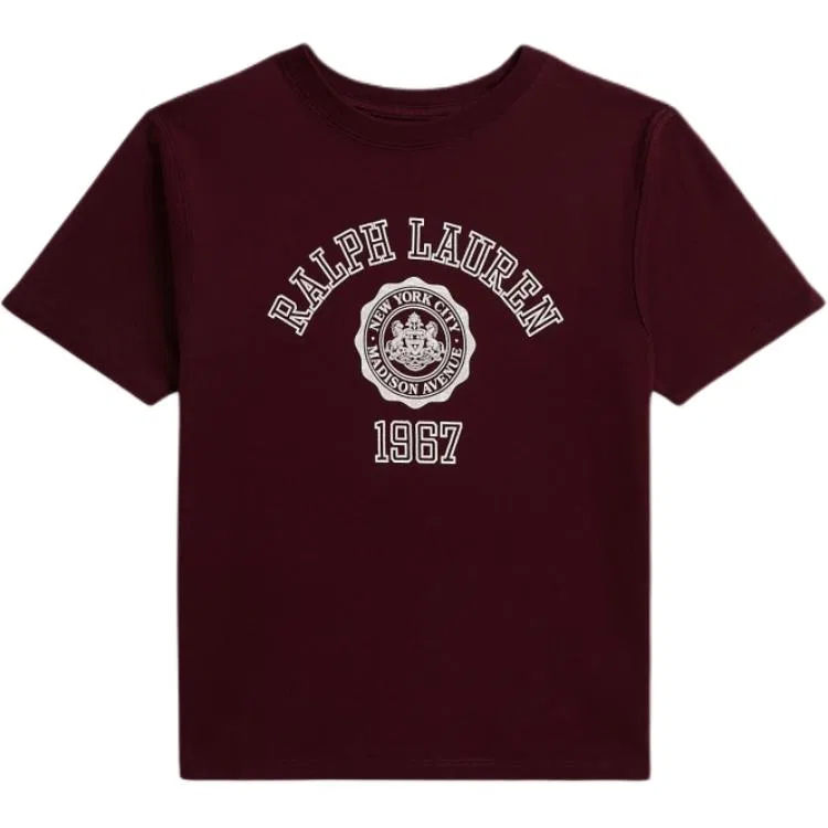 Детская футболка с круглым вырезом Dark Red Gemstone Polo Ralph Lauren