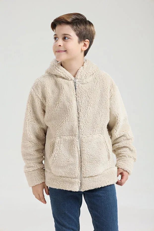 Детский кардиган с капюшоном на молнии Tight Lady, Beige