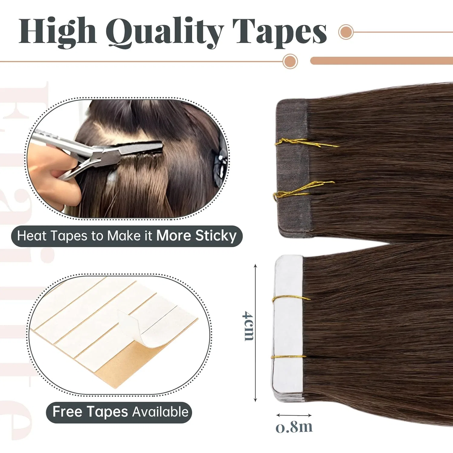 Накладные волосы Elailite Tape-In из натуральных волос Elailite — фото 4