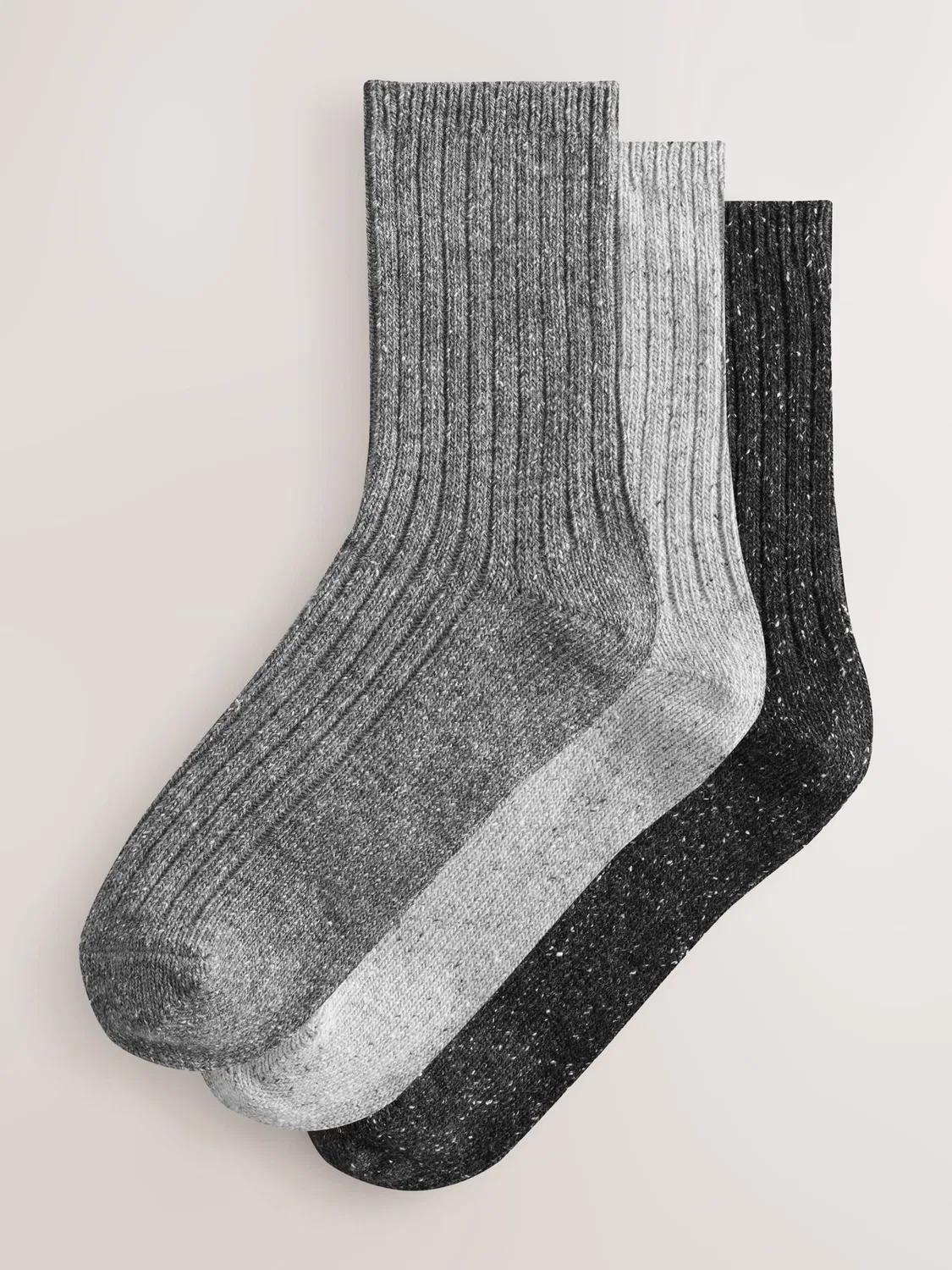 Носки теплые Tonal Grey из шерстяной смеси с шелком Next, тональный серый