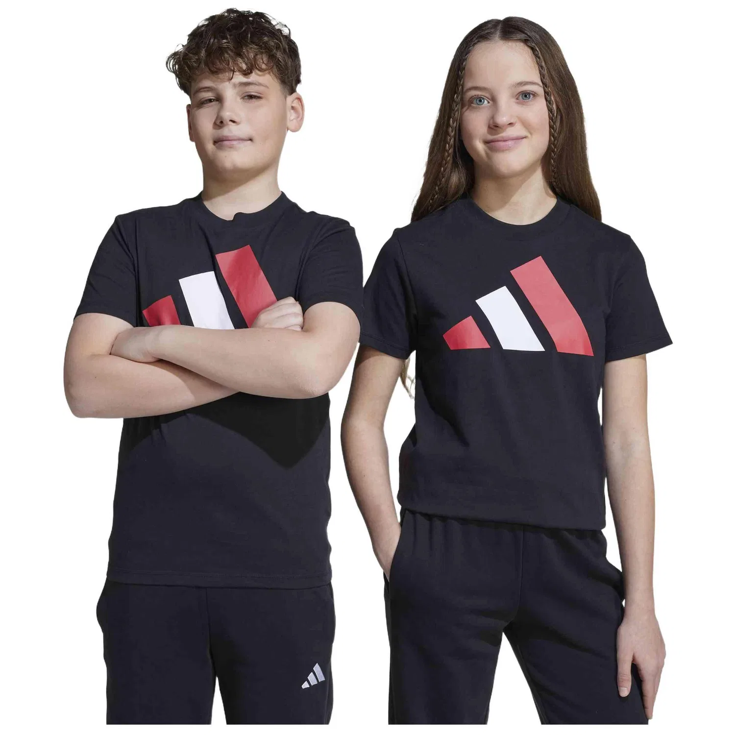 Детская хлопковая футболка adidas J BL TEE 160, Schwarz — фото 3