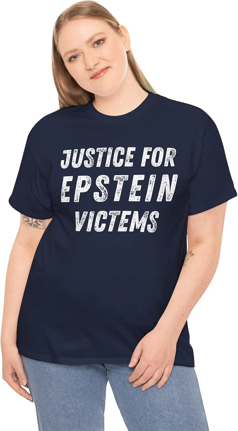 Мужская футболка с принтом Justice for Epstein Victims, тёмно-синий — фото 2