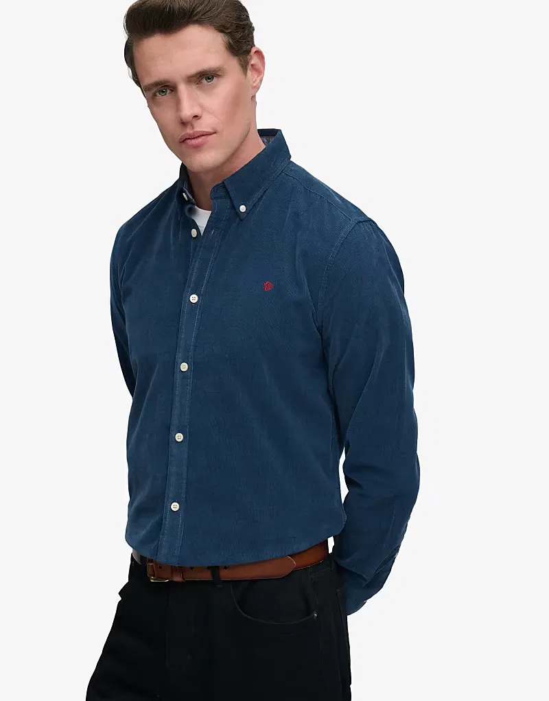 Классическая рубашка Superdry из вельвета, фирменного, синий