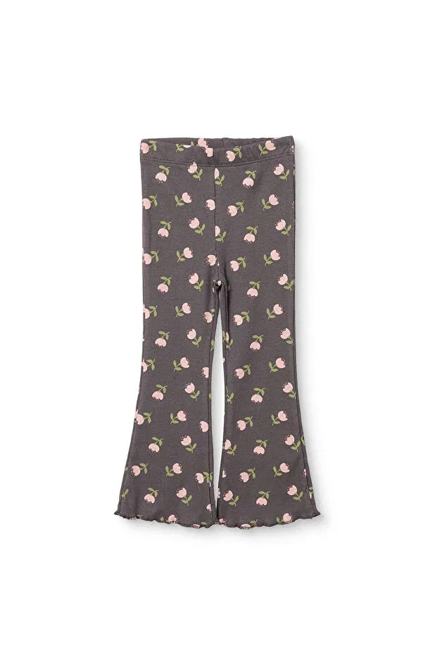Детские леггинсы для девочек с флоральным принтом Hellobaby Ebebek Hello Baby, Gray Printed