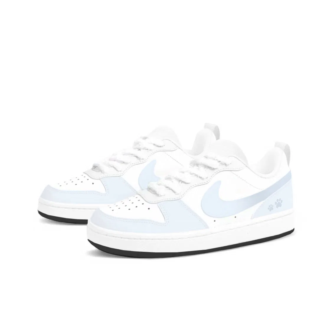 Скейтбордические кроссовки для детей, с низким верхом, Nike Court Borough, White Blue — фото 4