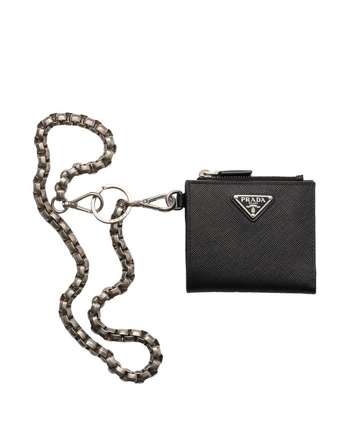 

Маленький кошелек Saffiano с цепочкой Prada, черный