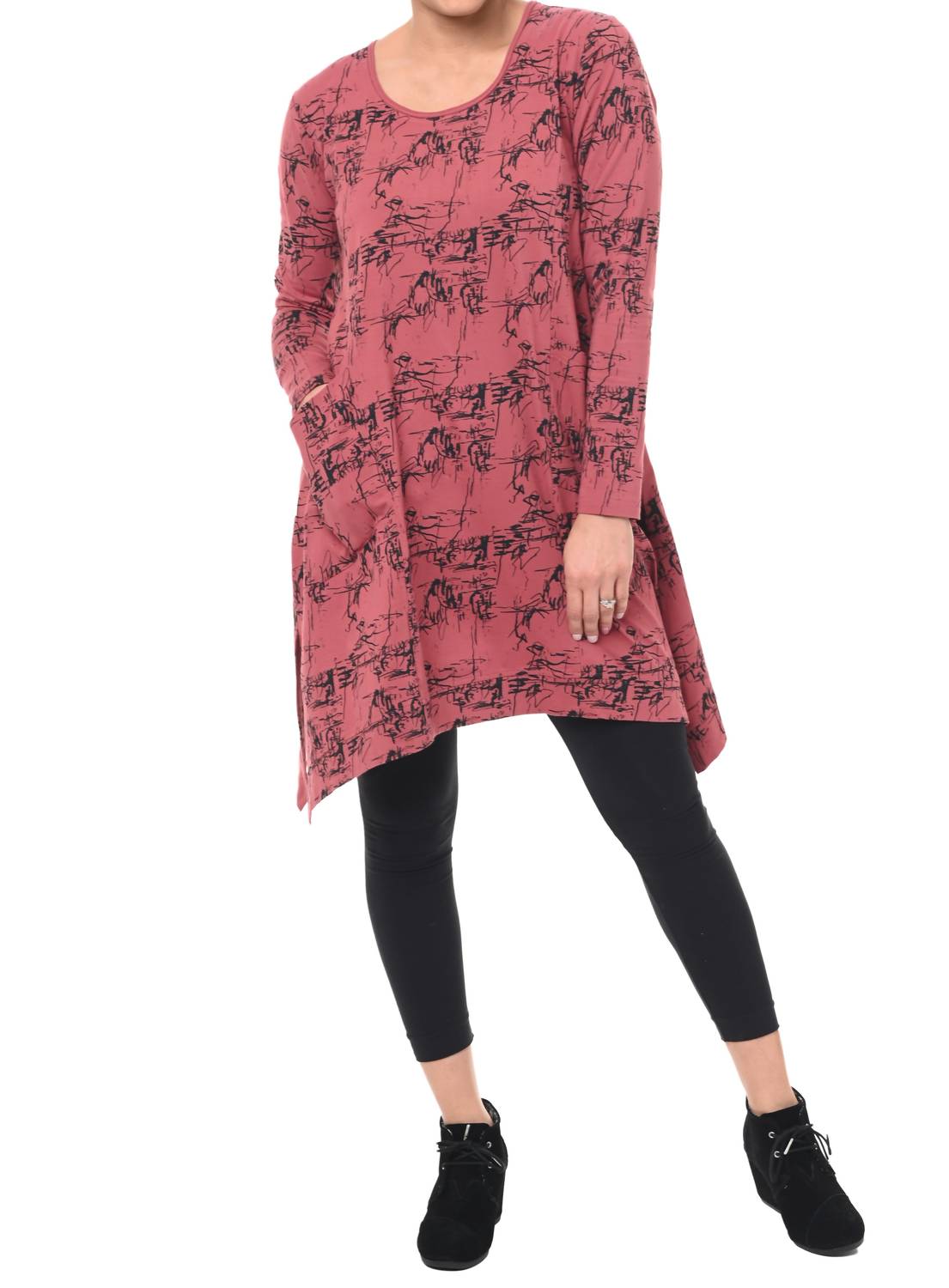

Туника Tully в цвете марсала с травлением Tulip Clothing, Marsala Etching