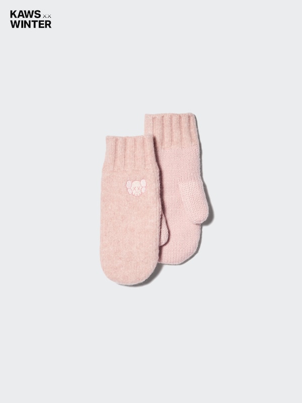 

Вязаные варежки HEATTECH Soufflé Yarn KAWS Uniqlo, 10 pink