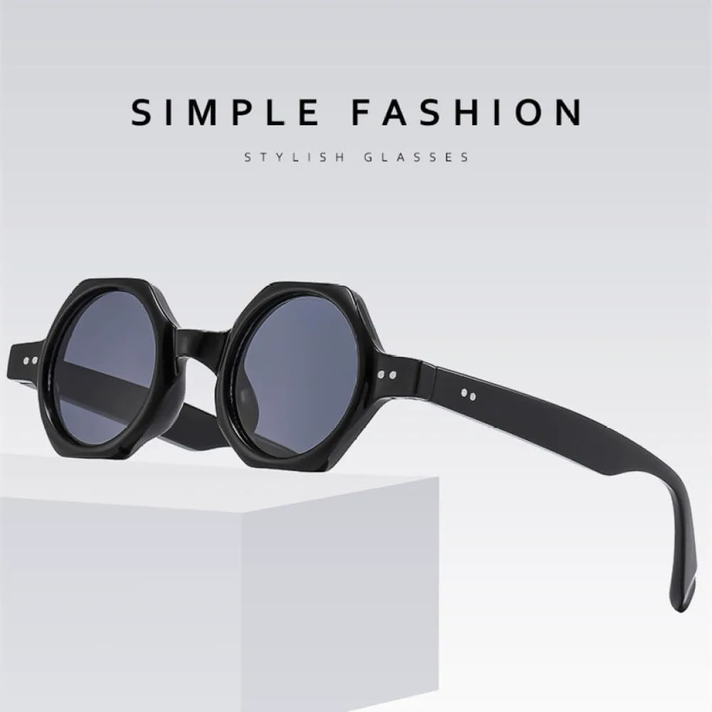 

Винтажные шестиугольные солнцезащитные очки для женщин, ретро-очки с заклепками, черепаховая оправа, маленькие круглые солнцезащитные очки для мужчин MTZJH, C7